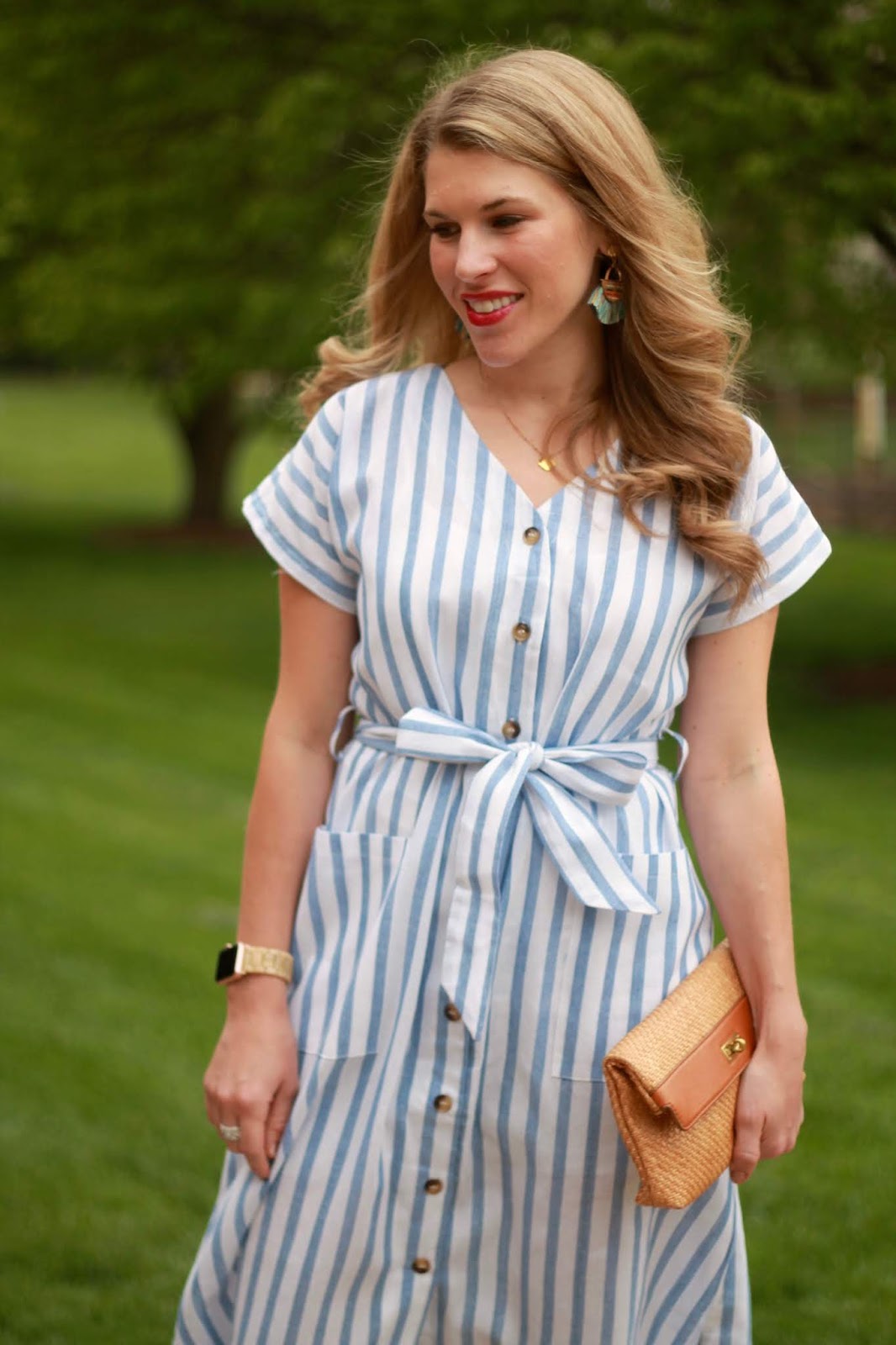 Red White Blue Striped Dress Confident Twosday Linkup I do